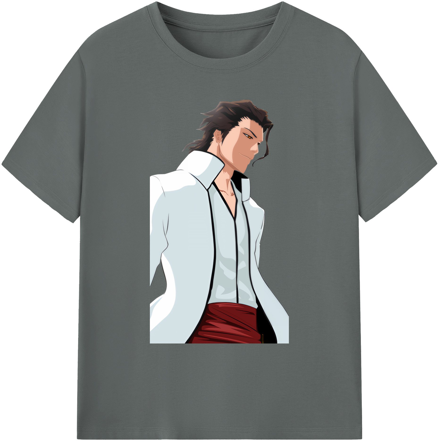 （画像用） ブリーチ 藍染 惣右介（あいぜん そうすけ） BLEACH Aizen Sousuke 綿100％ メンズ半袖Tシャツ｜肌触りやわらか＆通気性